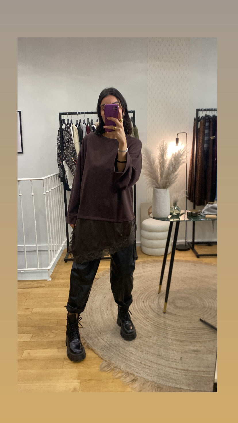 Top « Gabriella » marron