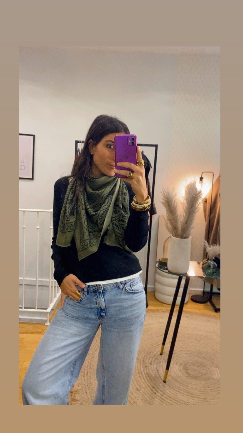 Foulard bandana kaki