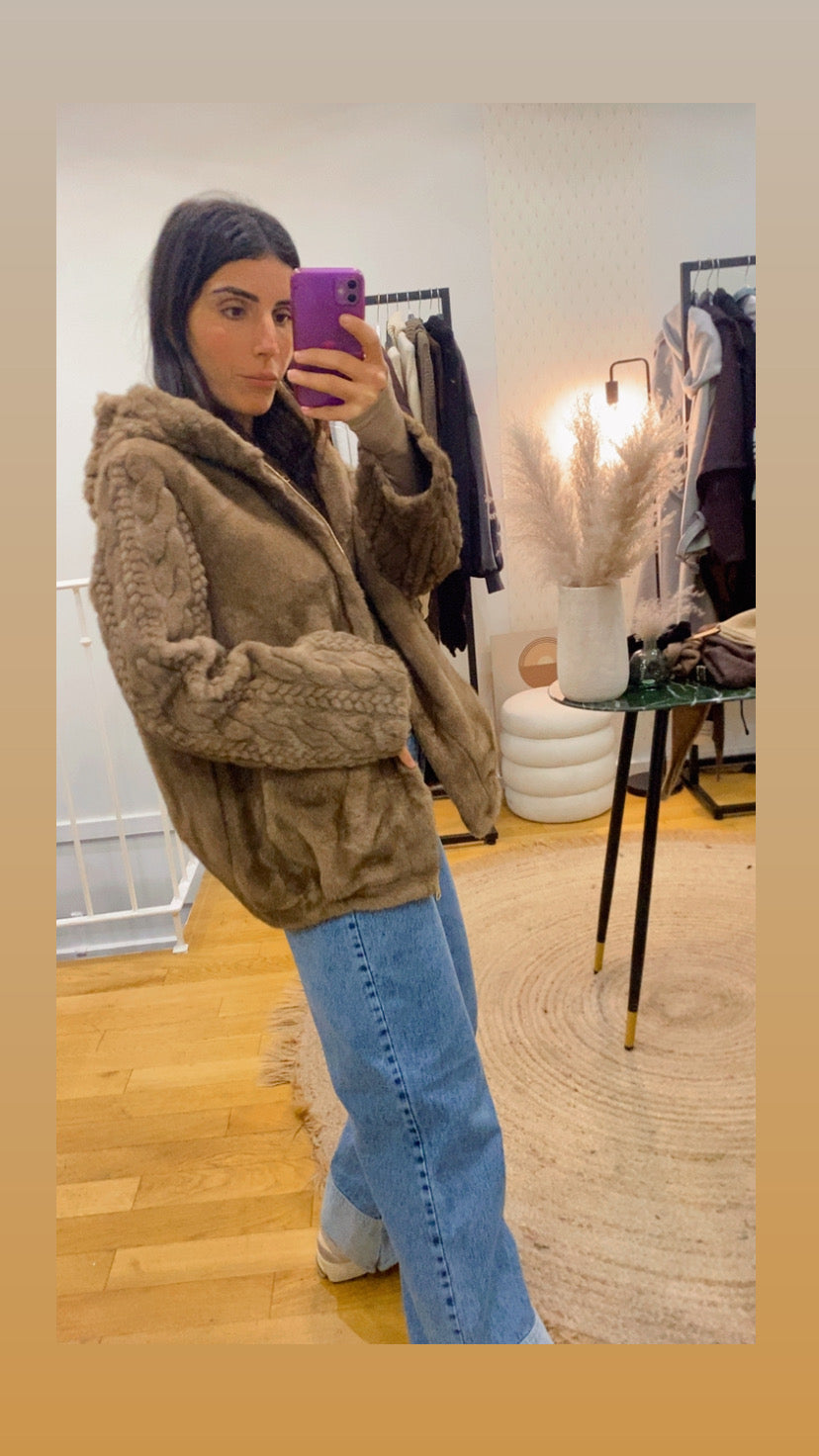 Veste « Milla » fausse fourrure camel