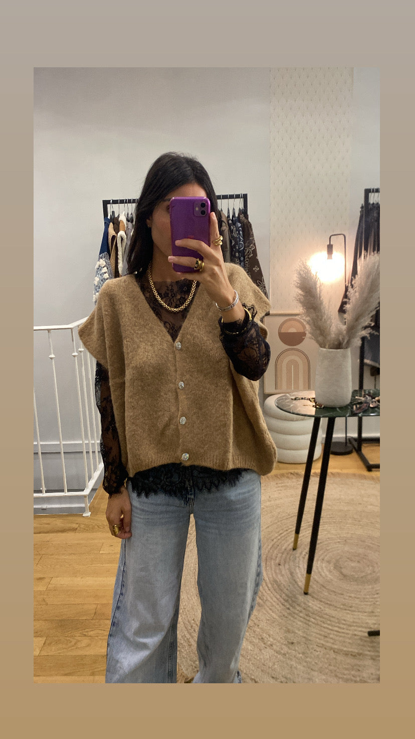 Gilet « Ella » camel