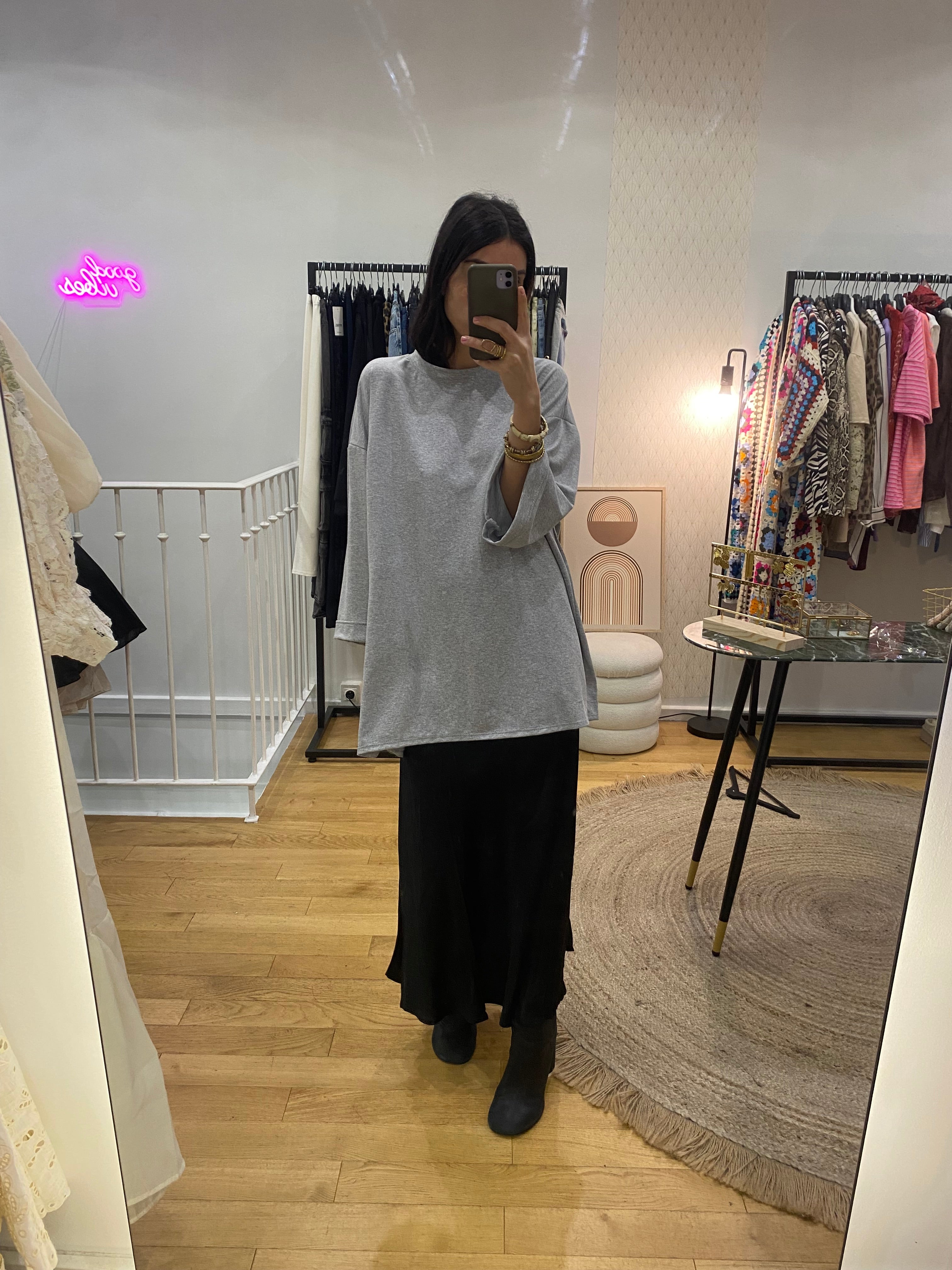 T-shirt manche 3/4 gris