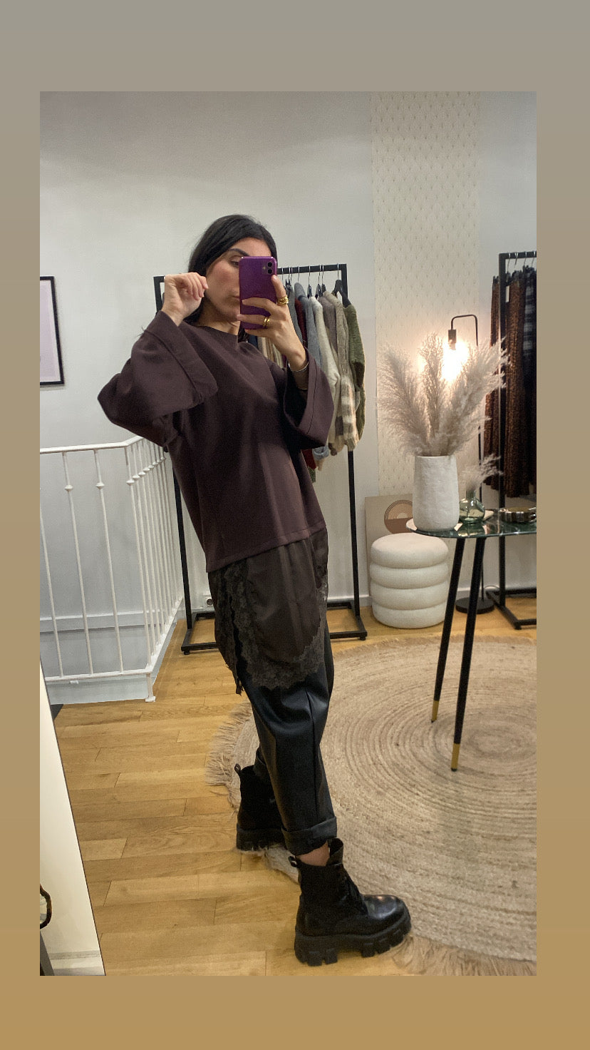 Top « Gabriella » marron