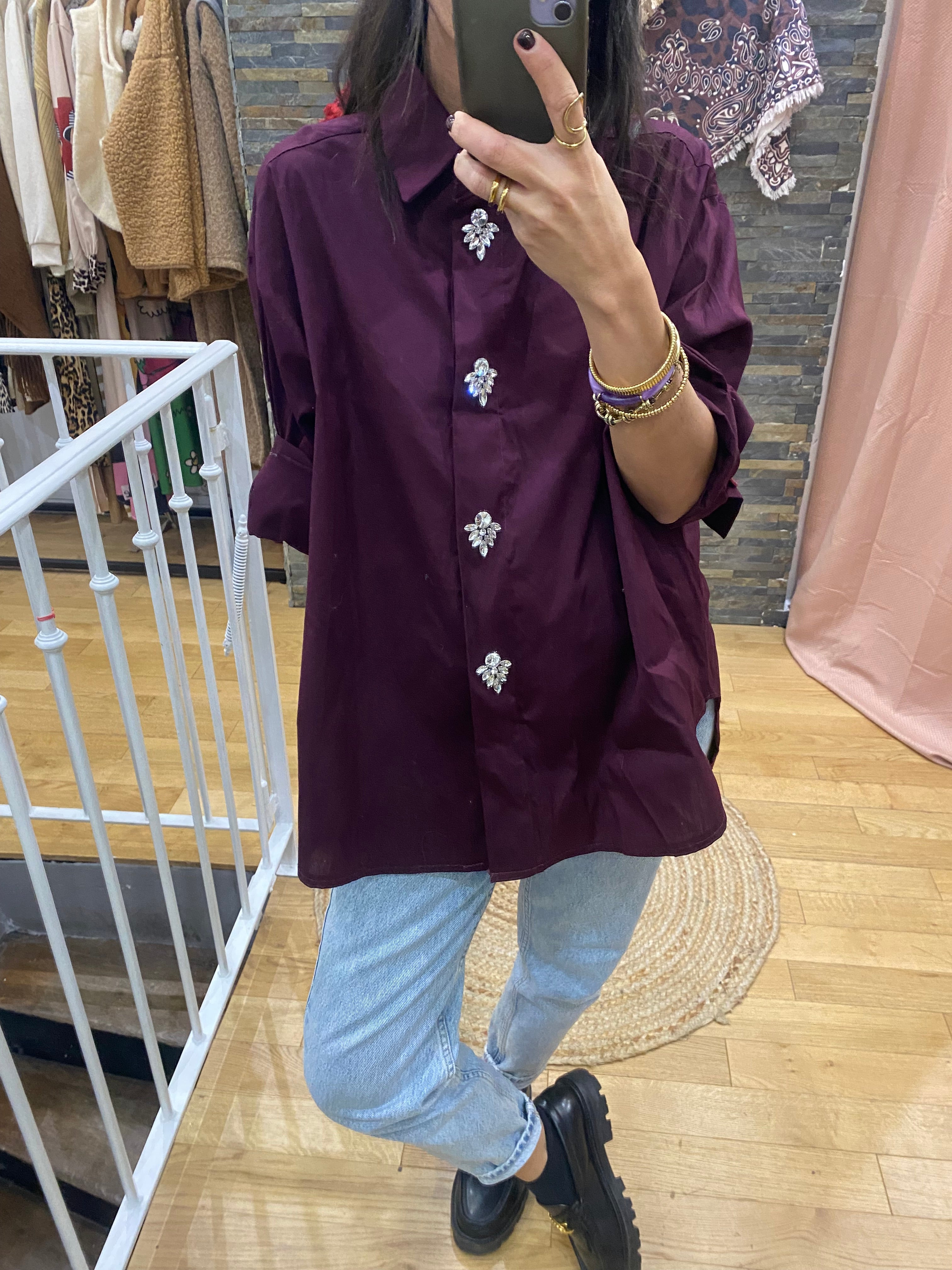 Chemise « Kate » bordeaux