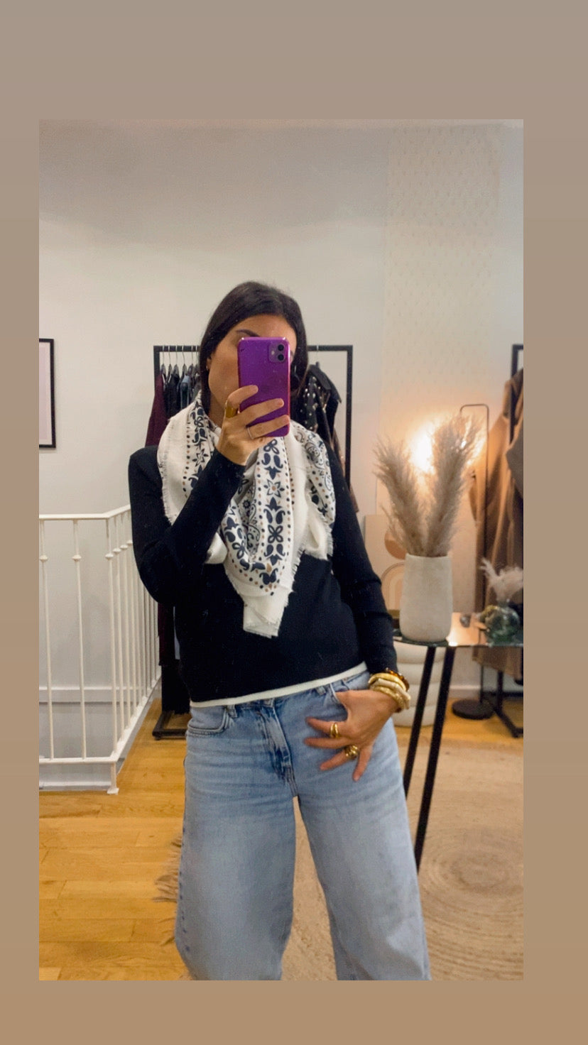 Foulard bandana écru